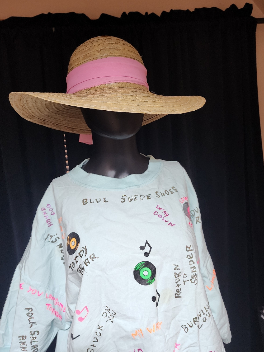 HATS Wide Brim Straw Sun Hat Pink Ribbon Floppy Beach Resort Hat - Picture 8 of 8